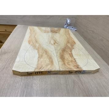 Клён Американский Волнистый заготовка на топ Смешанный АА Волна АА 20х188х540 мм - 2 шт. (книжкой) АКЦИЯ-6