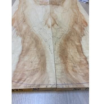 Клён Американский Волнистый заготовка на топ Смешанный АА Волна АА 20х188х540 мм - 2 шт. (книжкой) АКЦИЯ-3