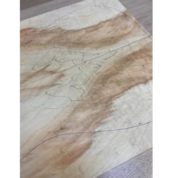 Клён Американский Волнистый заготовка на топ Смешанный АА Волна АА 20х188х540 мм - 2 шт. (книжкой) АКЦИЯ-5