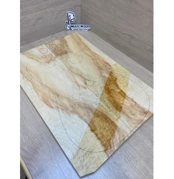 Клён Американский Волнистый заготовка на топ Смешанный АА Волна АА 20х188х540 мм - 2 шт. (книжкой) АКЦИЯ-8