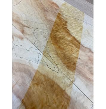 Клён Американский Волнистый заготовка на топ Смешанный АА Волна АА 20х188х540 мм - 2 шт. (книжкой) АКЦИЯ-4