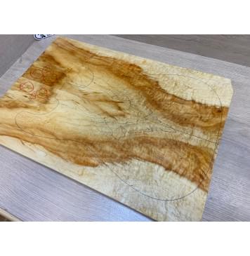 Клён Американский Волнистый заготовка на топ Смешанный АА Волна АА 20х188х540 мм - 2 шт. (книжкой) АКЦИЯ-11