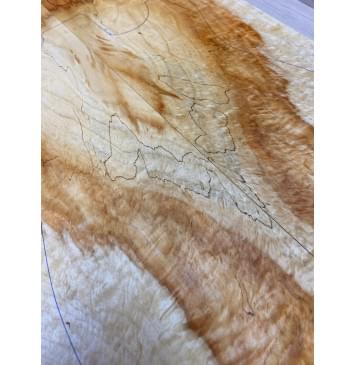 Клён Американский Волнистый заготовка на топ Смешанный АА Волна АА 20х188х540 мм - 2 шт. (книжкой) АКЦИЯ-10