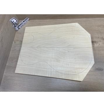 Клён Белый Явор, Волнистый заготовка на топ Смешанный АА Волна А 22х190-165х440 мм - 2 шт. (книжкой) Уценка-потемнения с обратной стороны-2