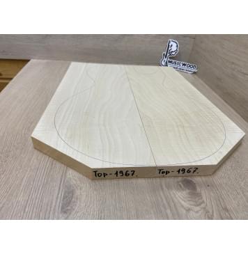 Клён Белый Явор, Волнистый заготовка на топ Смешанный АА Волна А 22х190-165х440 мм - 2 шт. (книжкой) Уценка-потемнения с обратной стороны-3