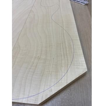 Клён Белый Явор, Волнистый заготовка на топ Смешанный АА Волна А 22х190-165х440 мм - 2 шт. (книжкой) Уценка-потемнения с обратной стороны-6