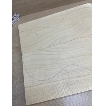 Клён Белый Явор, Волнистый заготовка на топ Смешанный АА Волна А 22х190-165х440 мм - 2 шт. (книжкой) Уценка-потемнения с обратной стороны-5