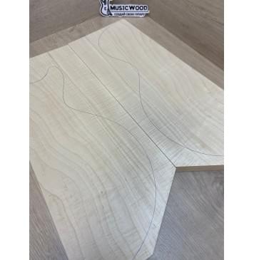 Клён Белый Явор, Волнистый заготовка на топ Смешанный АА Волна А 22х190-165х440 мм - 2 шт. (книжкой) Уценка-потемнения с обратной стороны-7