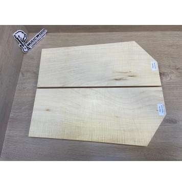 Клён Белый Явор, Волнистый заготовка на топ Смешанный АА Волна А 22х190-165х440 мм - 2 шт. (книжкой) Уценка-потемнения с обратной стороны-9