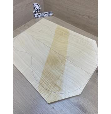 Клён Белый Явор, Волнистый заготовка на топ Смешанный АА Волна А 22х190-165х440 мм - 2 шт. (книжкой) Уценка-потемнения с обратной стороны-10