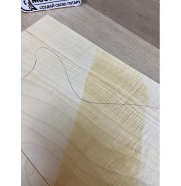 Клён Белый Явор, Волнистый заготовка на топ Смешанный АА Волна А 22х190-165х440 мм - 2 шт. (книжкой) Уценка-потемнения с обратной стороны-8