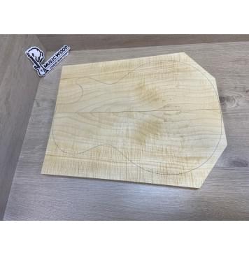 Клён Белый Явор, Волнистый заготовка на топ Смешанный АА Волна А 22х190-165х440 мм - 2 шт. (книжкой) Уценка-потемнения с обратной стороны-0