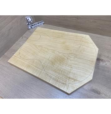 Клён Белый Явор, Волнистый заготовка на топ Смешанный АА Волна А 22х190-165х440 мм - 2 шт. (книжкой) Уценка-потемнения с обратной стороны-14