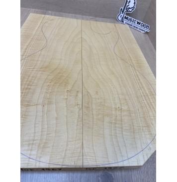 Клён Белый Явор, Волнистый заготовка на топ Смешанный АА Волна А 22х190-165х440 мм - 2 шт. (книжкой) Уценка-потемнения с обратной стороны-11