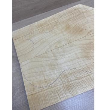 Клён Белый Явор, Волнистый заготовка на топ Смешанный АА Волна А 22х190-165х440 мм - 2 шт. (книжкой) Уценка-потемнения с обратной стороны-13