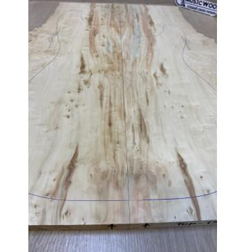 Клён Американский Каповый заготовка на топ под заливку Смешанный ААА Кап АА 19х220-155х525 мм - 2 шт. (книжкой) -4