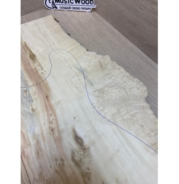 Клён Американский Каповый заготовка на топ под заливку Смешанный ААА Кап АА 19х220-155х525 мм - 2 шт. (книжкой) -6