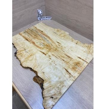 Клён Американский Каповый заготовка на топ под заливку Смешанный ААА Кап АА 19х220-155х525 мм - 2 шт. (книжкой) -0