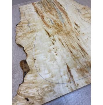 Клён Американский Каповый заготовка на топ под заливку Смешанный ААА Кап АА 19х220-155х525 мм - 2 шт. (книжкой) -14