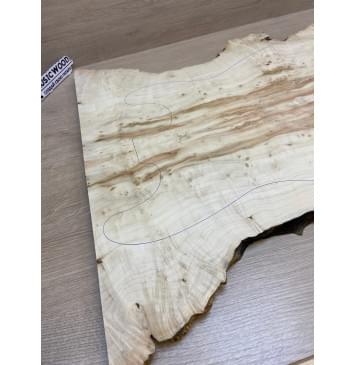 Клён Американский Каповый заготовка на топ под заливку Смешанный ААА Кап ААА 20х220-160х530 мм - 2 шт. (книжкой) -6