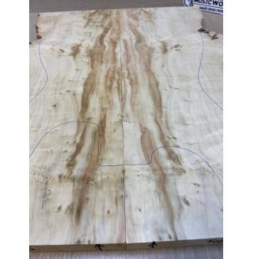 Клён Американский Каповый заготовка на топ под заливку Смешанный ААА Кап ААА 20х220-160х530 мм - 2 шт. (книжкой) -8