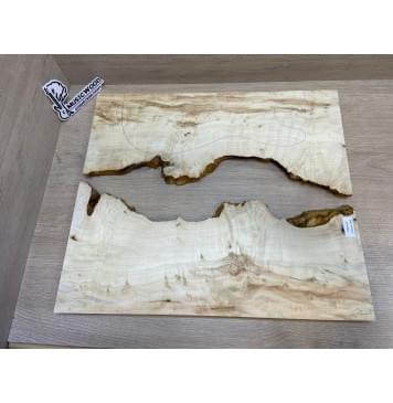 Клён Американский Каповый заготовка на топ под заливку Смешанный ААА Кап ААА 20х220-160х530 мм - 2 шт. (книжкой) -12