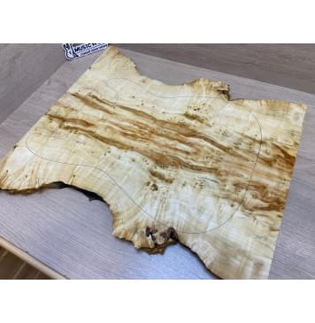 Клён Американский Каповый заготовка на топ под заливку Смешанный ААА Кап ААА 20х220-160х530 мм - 2 шт. (книжкой) -18