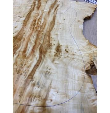 Клён Американский Каповый заготовка на топ под заливку Смешанный ААА Кап ААА 20х220-160х530 мм - 2 шт. (книжкой) -13