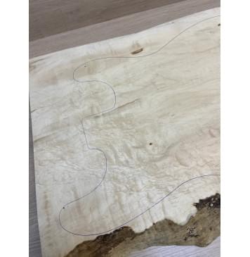 Клён Американский Волнистый заготовка на топ Смешанный ААА Волна АА 17х380-320х585-575 мм (цельный) АКЦИЯ-5