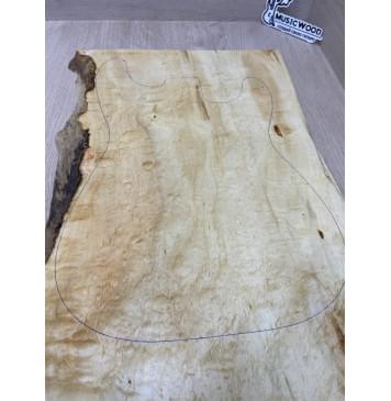 Клён Американский Волнистый заготовка на топ Смешанный ААА Волна АА 17х380-320х585-575 мм (цельный) АКЦИЯ-16