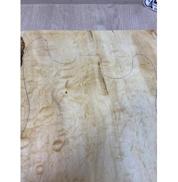 Клён Американский Волнистый заготовка на топ Смешанный ААА Волна АА 17х380-320х585-575 мм (цельный) АКЦИЯ-15