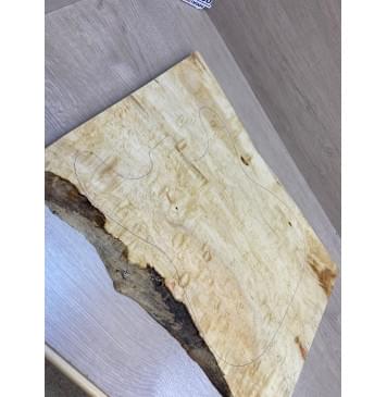 Клён Американский Волнистый заготовка на топ Смешанный ААА Волна АА 17х380-320х585-575 мм (цельный) АКЦИЯ-18