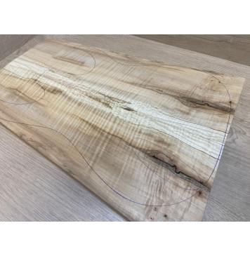 Клён Американский Волнистый заготовка на топ Радиал А Волна ААА 20х175-125х500-490 мм - 2шт.(книжкой) Уценка-трещины-3