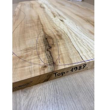 Клён Американский Волнистый заготовка на топ Радиал А Волна ААА 20х175-125х500-490 мм - 2шт.(книжкой) Уценка-трещины-5