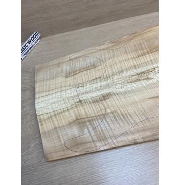 Клён Американский Волнистый заготовка на топ Радиал А Волна ААА 20х175-125х500-490 мм - 2шт.(книжкой) Уценка-трещины-6