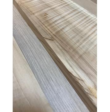 Клён Американский Волнистый заготовка на топ Радиал А Волна ААА 20х175-125х500-490 мм - 2шт.(книжкой) Уценка-трещины-9