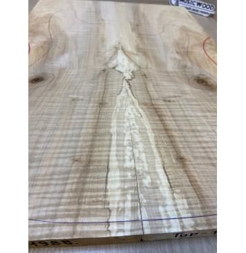 Клён Американский Волнистый заготовка на топ Смешанный А Волна АА 17х185х540 мм - 2шт.(книжкой) Уценка-сучки,трещины-6