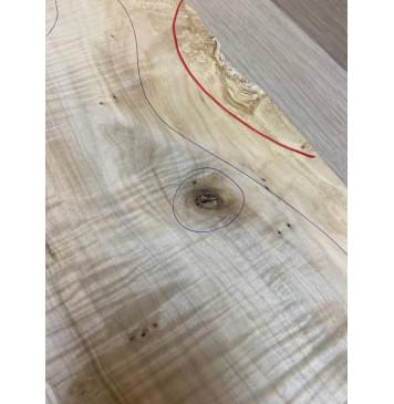 Клён Американский Волнистый заготовка на топ Смешанный А Волна АА 17х185х540 мм - 2шт.(книжкой) Уценка-сучки,трещины-8