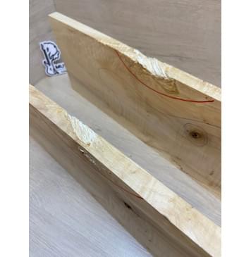 Клён Американский Волнистый заготовка на топ Смешанный А Волна АА 17х185х540 мм - 2шт.(книжкой) Уценка-сучки,трещины-4