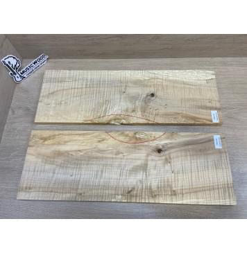 Клён Американский Волнистый заготовка на топ Смешанный А Волна АА 17х185х540 мм - 2шт.(книжкой) Уценка-сучки,трещины-11