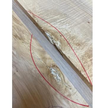 Клён Американский Волнистый заготовка на топ Смешанный А Волна АА 17х185х540 мм - 2шт.(книжкой) Уценка-сучки,трещины-10