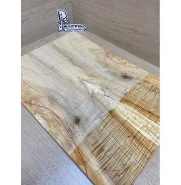 Клён Американский Волнистый заготовка на топ Смешанный А Волна АА 17х185х540 мм - 2шт.(книжкой) Уценка-сучки,трещины-13