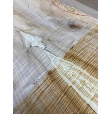 Клён Американский Волнистый заготовка на топ Смешанный А Волна АА 17х185х540 мм - 2шт.(книжкой) Уценка-сучки,трещины-12