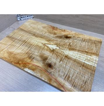 Клён Американский Волнистый заготовка на топ Смешанный А Волна АА 17х185х540 мм - 2шт.(книжкой) Уценка-сучки,трещины-16