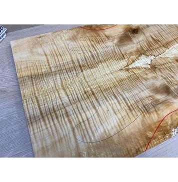 Клён Американский Волнистый заготовка на топ Смешанный А Волна АА 17х185х540 мм - 2шт.(книжкой) Уценка-сучки,трещины-17