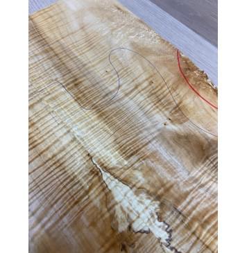 Клён Американский Волнистый заготовка на топ Смешанный А Волна АА 17х185х540 мм - 2шт.(книжкой) Уценка-сучки,трещины-14