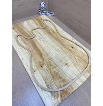 Клён Американский Волнистый заготовка на топ Тангент А Волна АА 20х188-167х545 мм - 2шт.(книжкой) АКЦИЯ-0