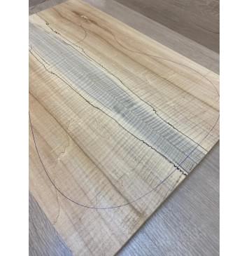 Клён Американский Spalted Волнистый заготовка на топ Радиал А Волна АА 19х184х535 мм - 2шт.(книжкой) Уценка-гнилостные поражения древесины, под стабилизацию или работу с порозаполнителями-3