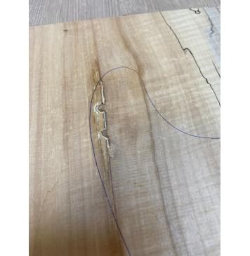 Клён Американский Spalted Волнистый заготовка на топ Радиал А Волна АА 19х184х535 мм - 2шт.(книжкой) Уценка-гнилостные поражения древесины, под стабилизацию или работу с порозаполнителями-9