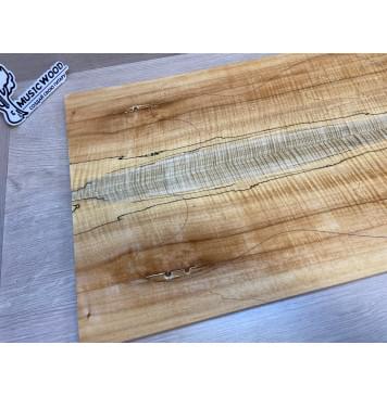 Клён Американский Spalted Волнистый заготовка на топ Радиал А Волна АА 19х184х535 мм - 2шт.(книжкой) Уценка-гнилостные поражения древесины, под стабилизацию или работу с порозаполнителями-16